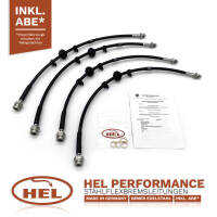 HEL Stahlflex Bremsleitungen (4-Teilig) für Golf VI (Typ 5K1) 1,4, 2008-2012, mit ABE