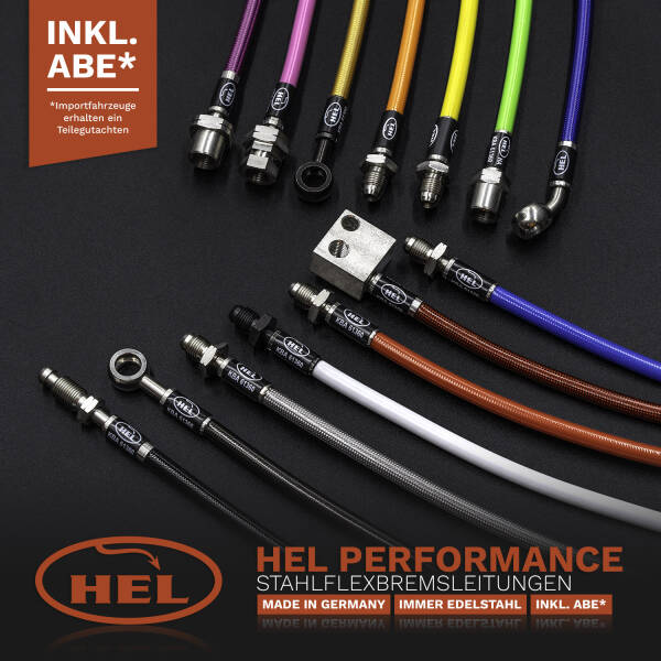 HEL Stahlflex Bremsleitungen (4-Teilig) f&uuml;r Golf VII (Typ 5G1, BQ1, BE1, BE2) 2.0 GTD, 2013-2019, mit ABE