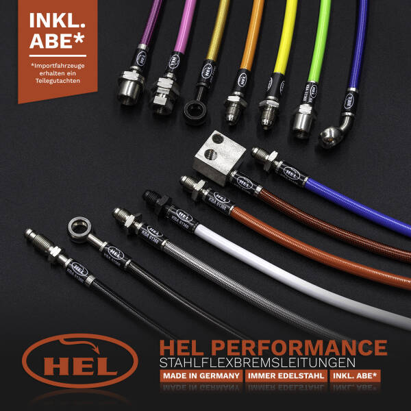 HEL Stahlflex Bremsleitungen (4-Teilig) f&uuml;r UP (Typ 121, 122, BL1, BL2) e-Up, 2013-2019, mit ABE