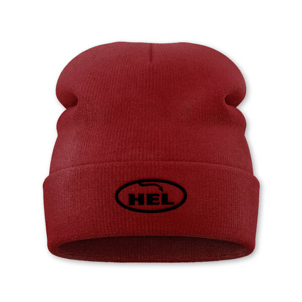 HEL Beanie Rot mit Scharzen Stick